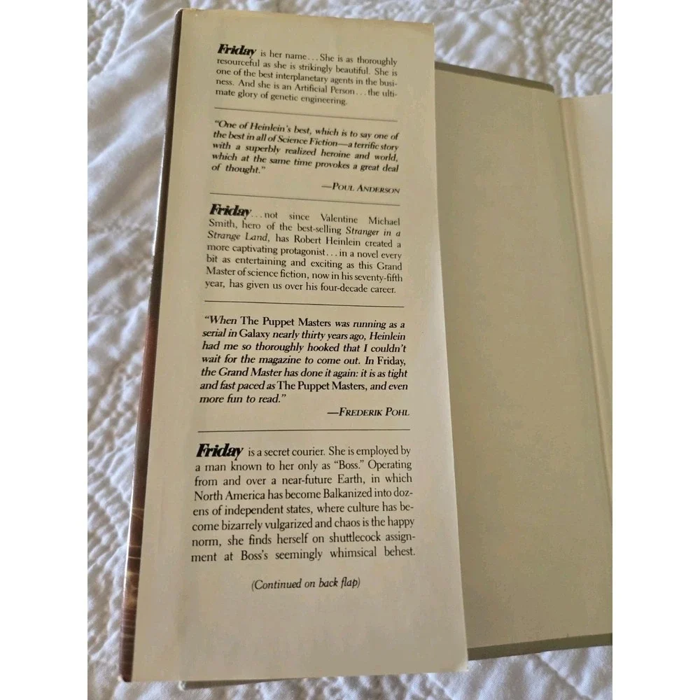 Friday by Robert A. Heinlein HCDJ  1982 Hardcover Maple-Vail Book Manufacturing